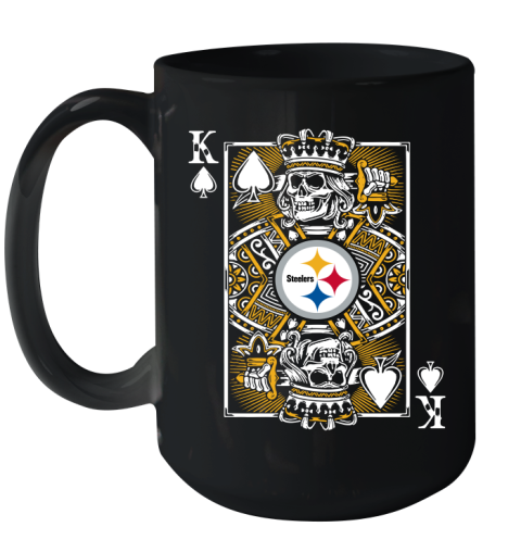 Pittsburgh Steelers NFL Football The King Of Spades Death Cards Shirt Ceramic Mug 15oz