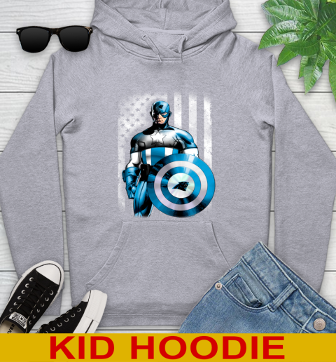 Carolina Panthers NFL Football Captain America Marvel Avengers American Flag Shirt Youth Hoodie 6