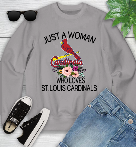MLB Just A Woman Who Loves St.Louis Cardinals Baseball Sports Youth Sweatshirt 2