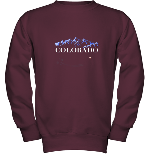 z7kt colorado rocky mountain shirt baseball player design youth sweatshirt 47 front maroon