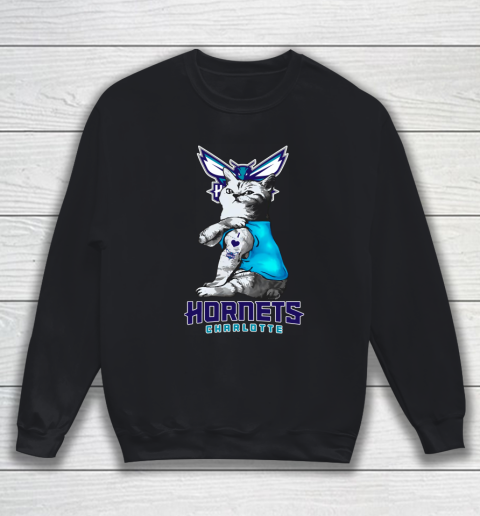 NBA Basketball My Cat Loves Charlotte Hornets Sweatshirt
