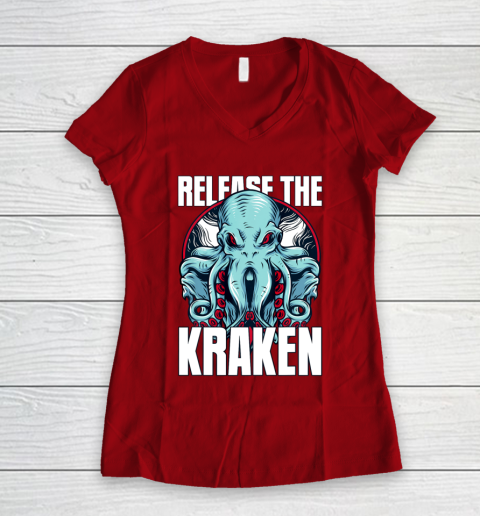 Release the Kraken Women's V-Neck T-Shirt 8