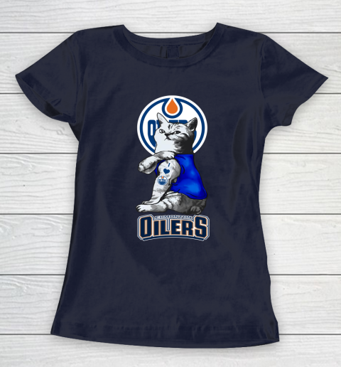NHL My Cat Loves Edmonton Oilers Hockey Women's T-Shirt 2