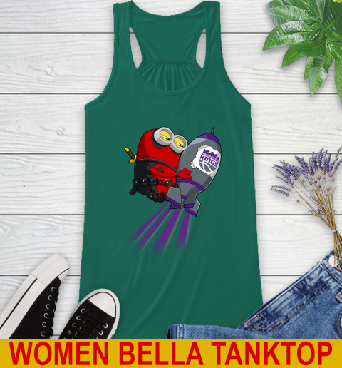 NBA Basketball Sacramento Kings Deadpool Minion Marvel Shirt Racerback Tank 5