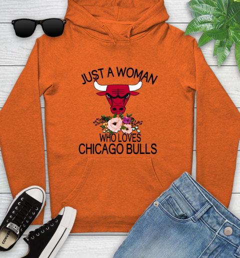 NBA Just A Woman Who Loves Chicago Bulls Basketball Sports Youth