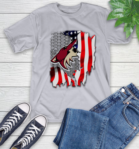 Arizona Coyotes NHL Hockey American Flag T-Shirt - Image 7
