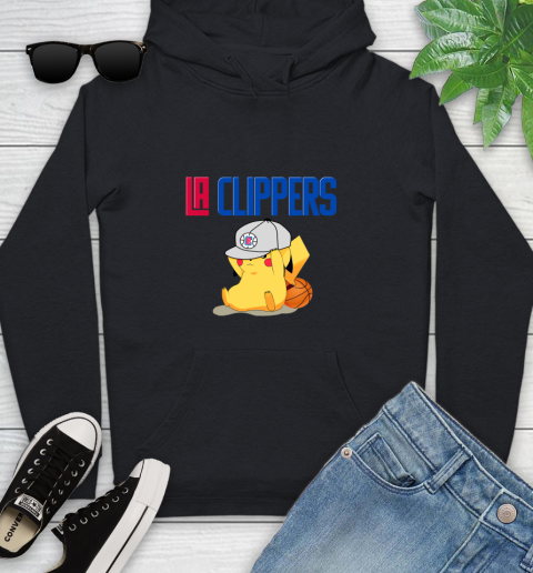NBA Pikachu Basketball Sports Los Angeles Clippers Youth Hoodie 2