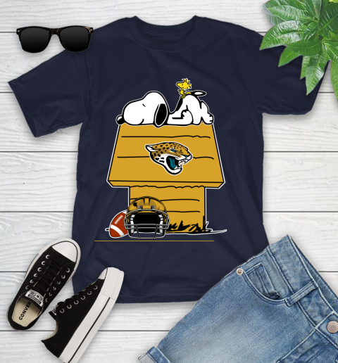 Jacksonville Jaguars NFL Football Snoopy Woodstock The Peanuts Movie Youth T-Shirt 3