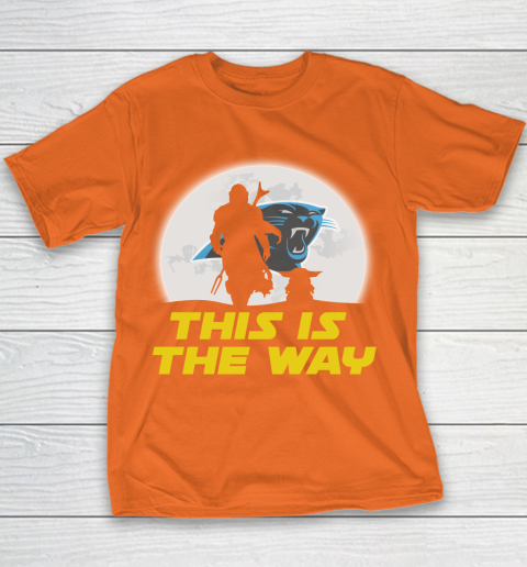 Carolina Panthers NFL Football Star Wars Yoda And Mandalorian This Is The Way Youth T-Shirt 4