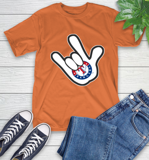 Texas Rangers MLB Baseball Mickey Rock Hand Disney T-Shirt 5
