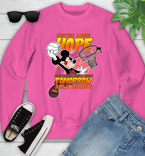 Cleveland Cavaliers NBA Basketball Mickey Disney Never Lose Hope Youth Sweatshirt 6