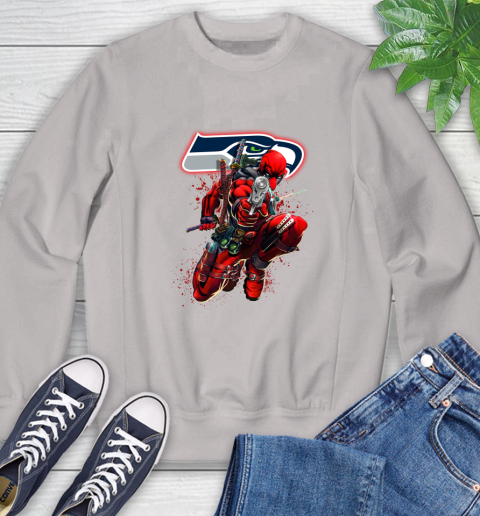NFL Deadpool Marvel Comics Sports Football Seattle Seahawks Sweatshirt 12