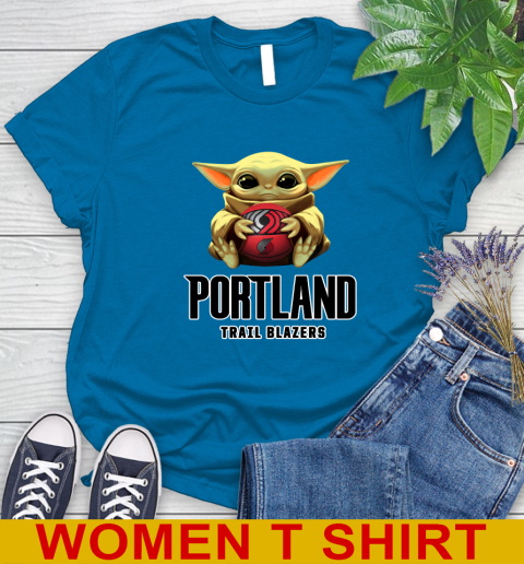 NBA Basketball Portland Trail Blazers Star Wars Baby Yoda Shirt 95
