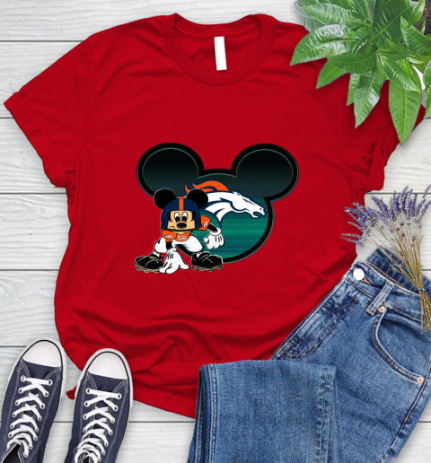 NFL Denver Broncos Mickey Mouse Disney Football T Shirt Women's T-Shirt 9