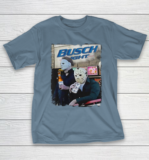 Michael Myers And Jason Voorhees Busch Light Halloween T-Shirt 6