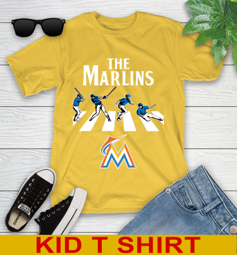 MLB Baseball Miami Marlins The Beatles Rock Band Shirt Youth T-Shirt 9