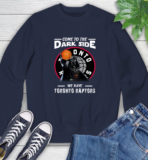 NBA Come To The Dark Side We Have Toronto Raptors Star Wars Darth Vader Basketball Sweatshirt 2