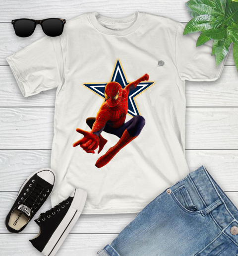 NFL Spider Man Avengers Endgame Football Dallas Cowboys Youth T-Shirt