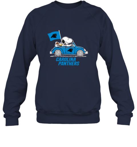 Snoopy And Woodstock Ride The Carolina Panthers Car NFL Sweatshirt