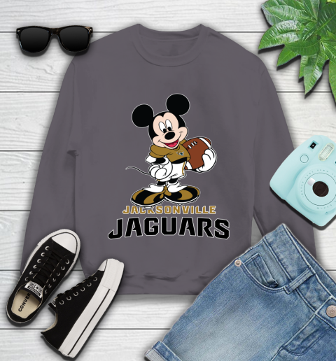 NFL Football Jacksonville Jaguars Cheerful Mickey Mouse Shirt Youth Sweatshirt 5