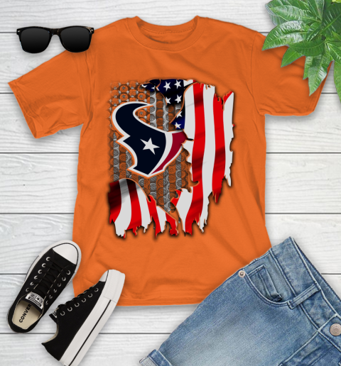 Houston Texans NFL Football American Flag Youth T-Shirt 9