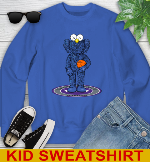 NBA Basketball Sacramento Kings Kaws Bff Blue Figure Shirt Youth Sweatshirt 7