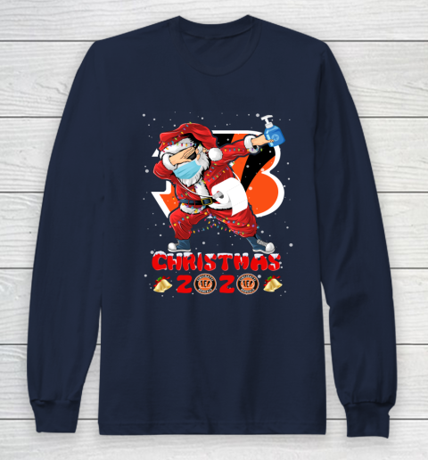 Cincinnati Bengals Funny Santa Claus Dabbing Christmas 2020 NFL Long Sleeve T-Shirt 2