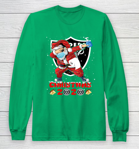Oakland Raiders Funny Santa Claus Dabbing Christmas 2020 NFL Long Sleeve T-Shirt 4