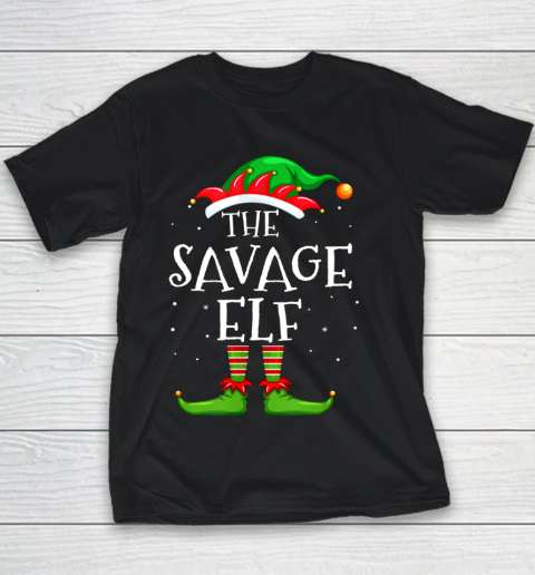 Savage Elf Family Matching Christmas Group Gift Pajama Youth T-Shirt