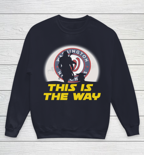 Washington Nationals MLB Baseball Star Wars Yoda And Mandalorian This Is The Way Youth Sweatshirt 2