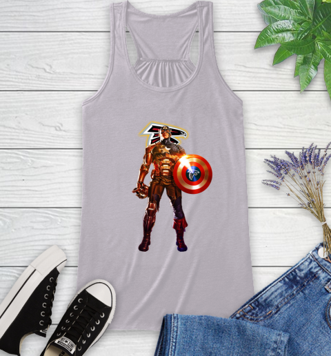 NFL Captain America Marvel Avengers Endgame Football Sports Atlanta Falcons Racerback Tank 5