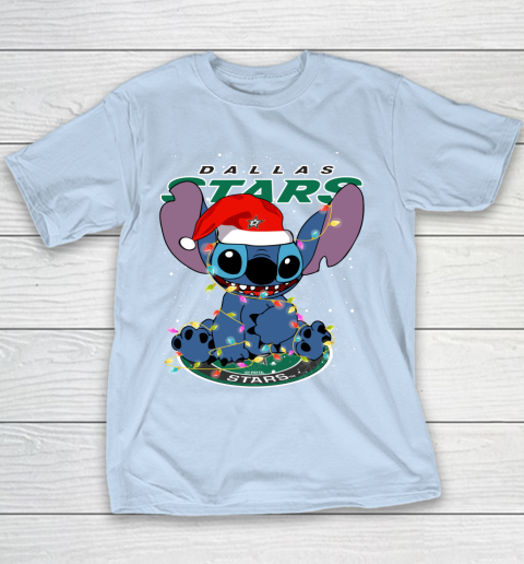 Dallas Stars NHL Hockey noel stitch Christmas Youth T-Shirt 4
