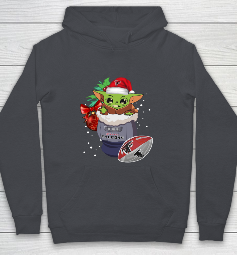 Atlanta Falcons Christmas Baby Yoda Star Wars Funny Happy NFL Youth Hoodie 7