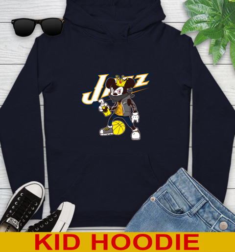 Utah Jazz NBA Basketball Mickey Peace Sign Sports Youth Hoodie 5 Utah Jazz NBA Basketball Mickey Peace Sign Sports Youth Hoodie - Image 5