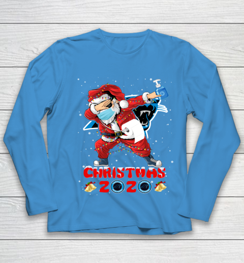 Carolina Panthers Funny Santa Claus Dabbing Christmas 2020 NFL Youth Long Sleeve 5