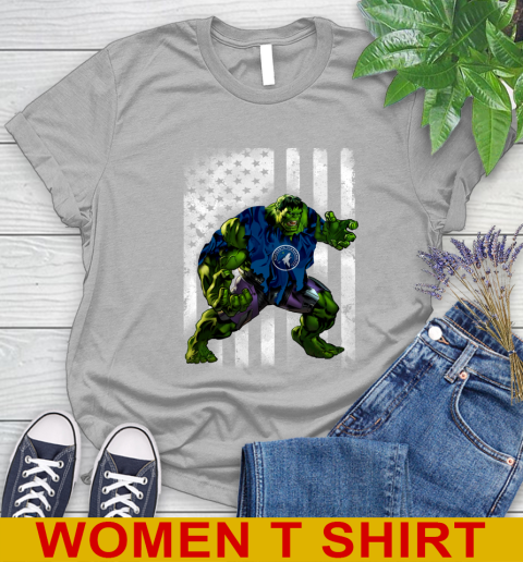 Minnesota Timberwolves Hulk Marvel Avengers NBA Basketball American Flag Women's T-Shirt 5