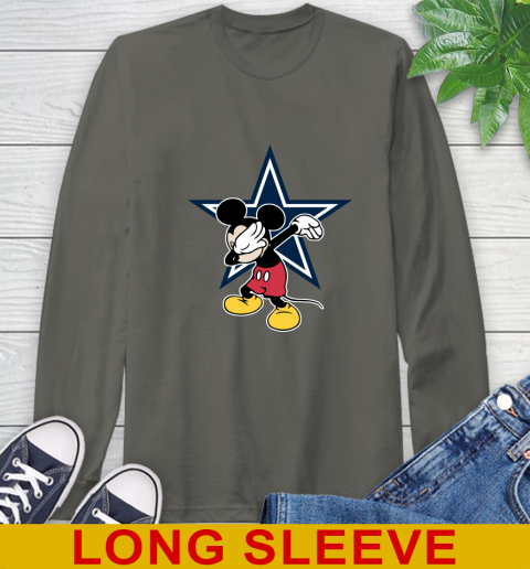 Dallas Cowboys NFL Football Dabbing Mickey Disney Sports Long Sleeve T-Shirt 8