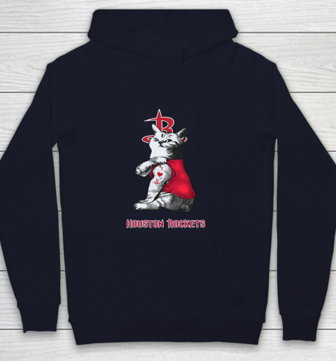 NBA Basketball My Cat Loves Houston Rockets Youth Hoodie 2