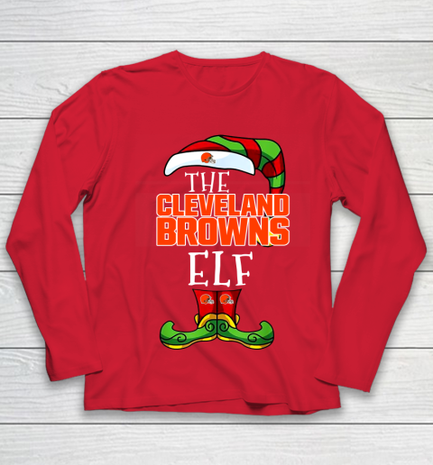Cleveland Browns Christmas ELF Funny NFL Youth Long Sleeve 8