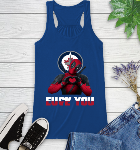 NHL Winnipeg Jets Deadpool Love You Fuck You Hockey Sports Racerback Tank 8