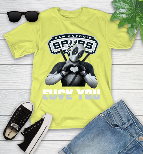 NBA San Antonio Spurs Deadpool Love You Fuck You Basketball Sports Youth T-Shirt 10