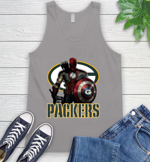 NFL Captain America Thor Spider Man Hawkeye Avengers Endgame Football Green Bay Packers Tank Top 4