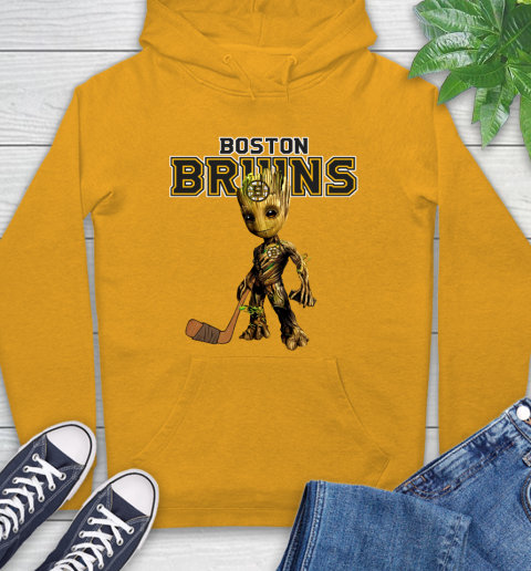 Boston Bruins NHL Hockey Groot Marvel Guardians Of The Galaxy Hoodie 3