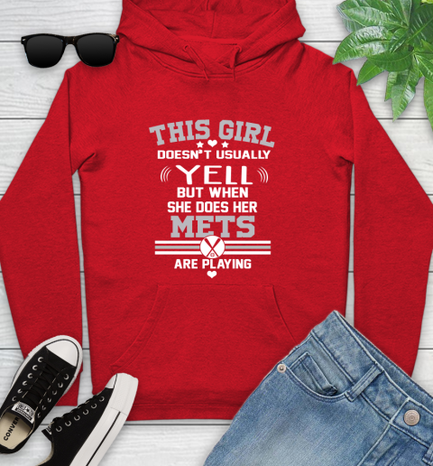 New York Mets MLB Baseball I Yell When My Team Is Playing Youth Hoodie 12