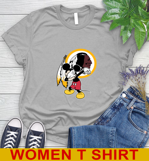 Washington Redskins NFL Football Dabbing Mickey Disney Sports Women's T-Shirt 5