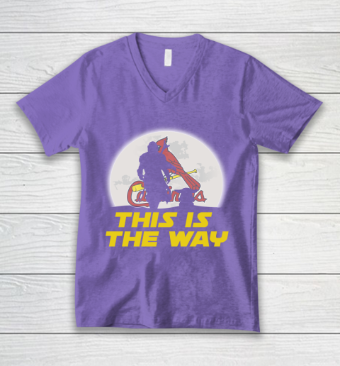 St.Louis Cardinals MLB Baseball Star Wars Yoda And Mandalorian This Is The Way V-Neck T-Shirt 8