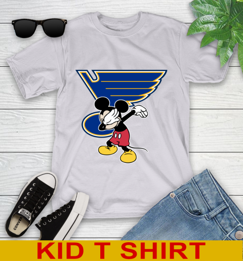 St.Louis Blues NHL Hockey Dabbing Mickey Disney Sports Youth T-Shirt 5
