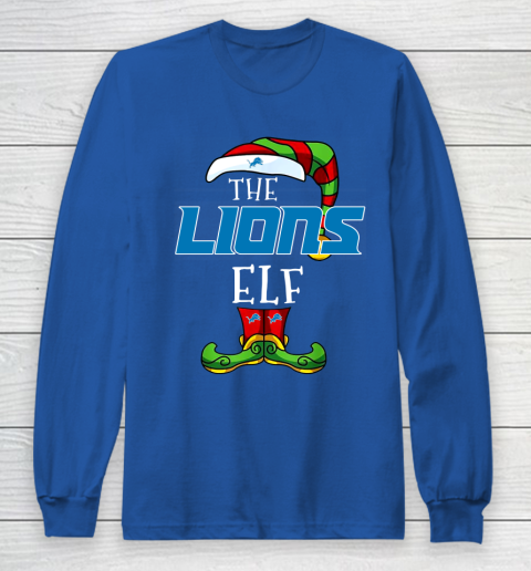 Detroit Lions Christmas ELF Funny NFL Long Sleeve T-Shirt 6
