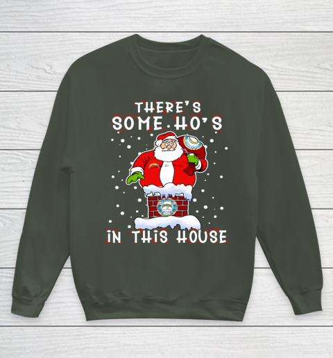 Los Angeles Chargers Christmas There Is Some Hos In This House Santa Stuck In The Chimney NFL Youth Sweatshirt 8
