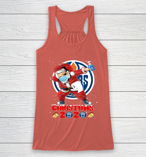 Edmonton Oilers Funny Santa Claus Dabbing Christmas 2020 NHL Racerback Tank 3